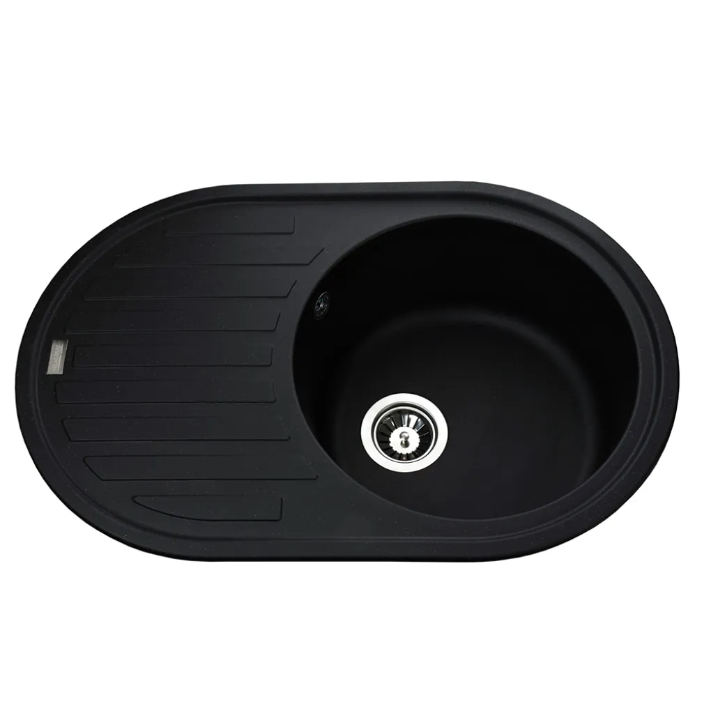 Гранітна мийка Globus Lux OHARA 770х500-А0002, чорний- Фото 1